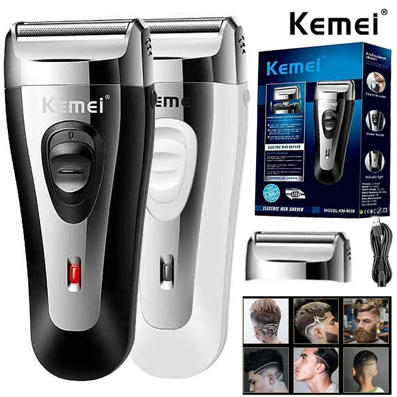 Eyebrow Razor Trimmer - KM-9038 Powerful Rechargeable Shaver For Men