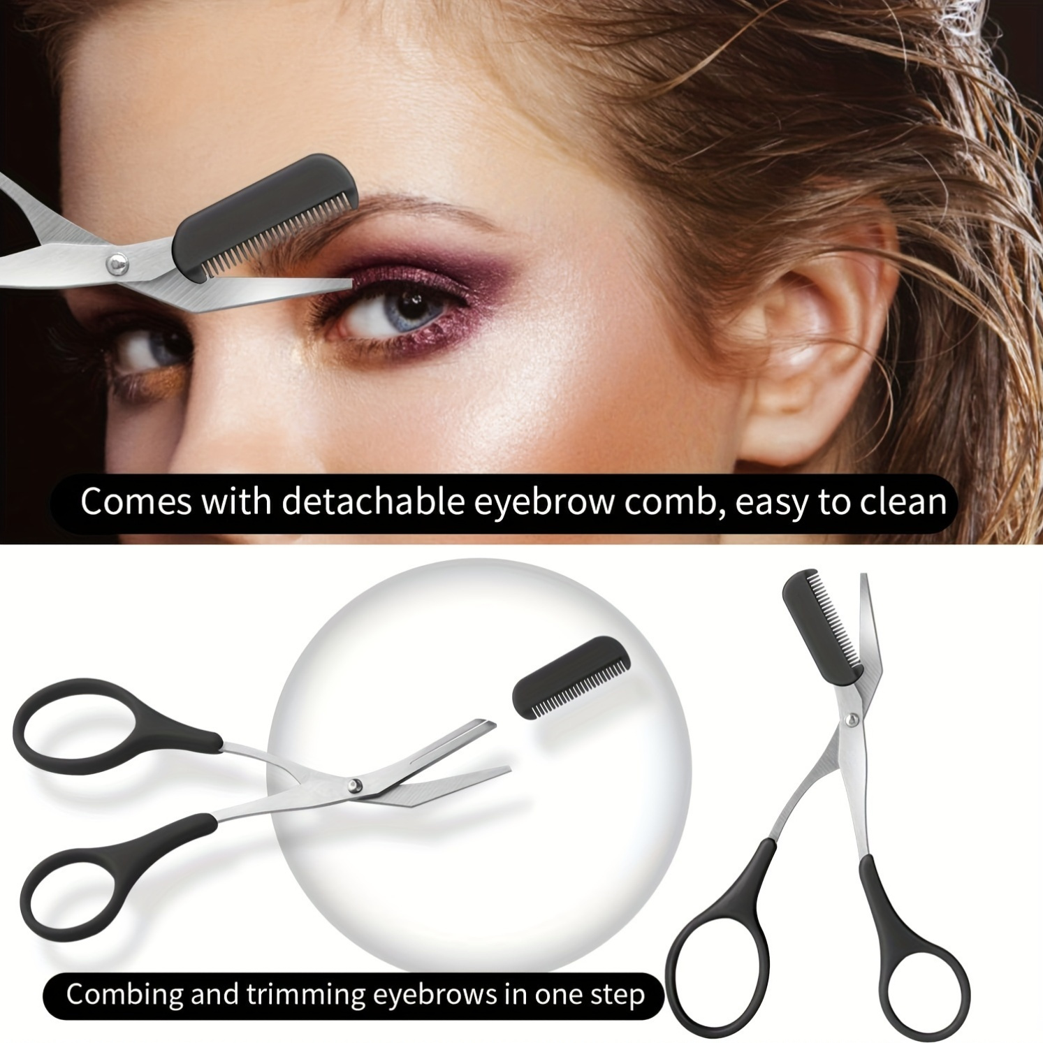 Men'S Grooming Makeup - 3 Pcs Stainless Steel Eyebrow Grooming