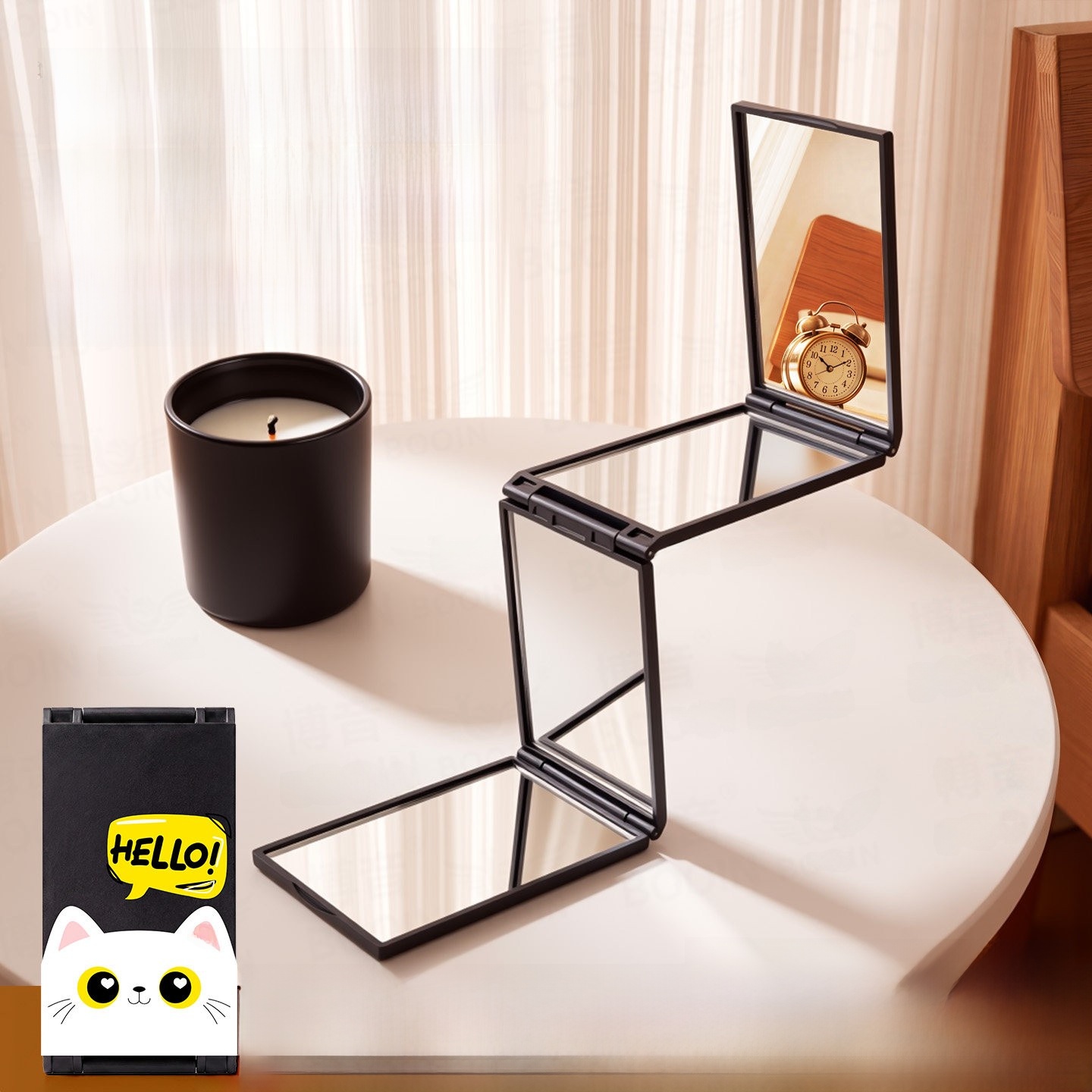 Men'S Grooming Makeup - Portable Large Multi-Functional Four-Sided Makeup Mirror