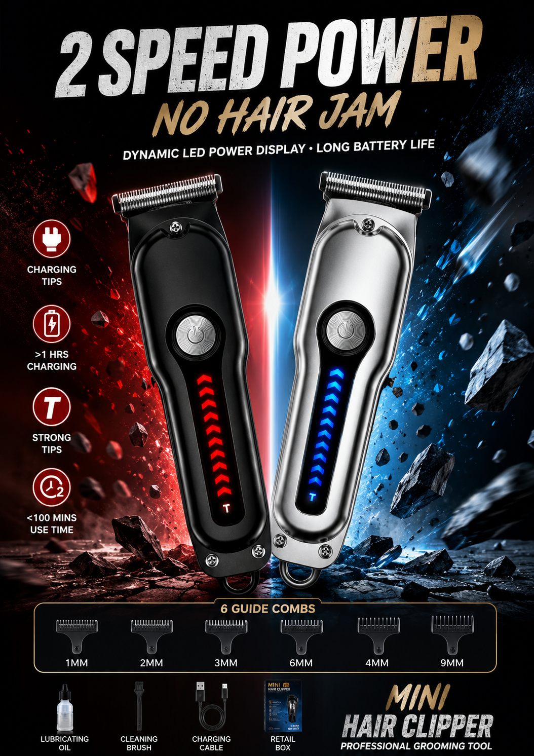 Mens Grooming Barber - 2026 Generation-2, Electric Hair Clipper Mini