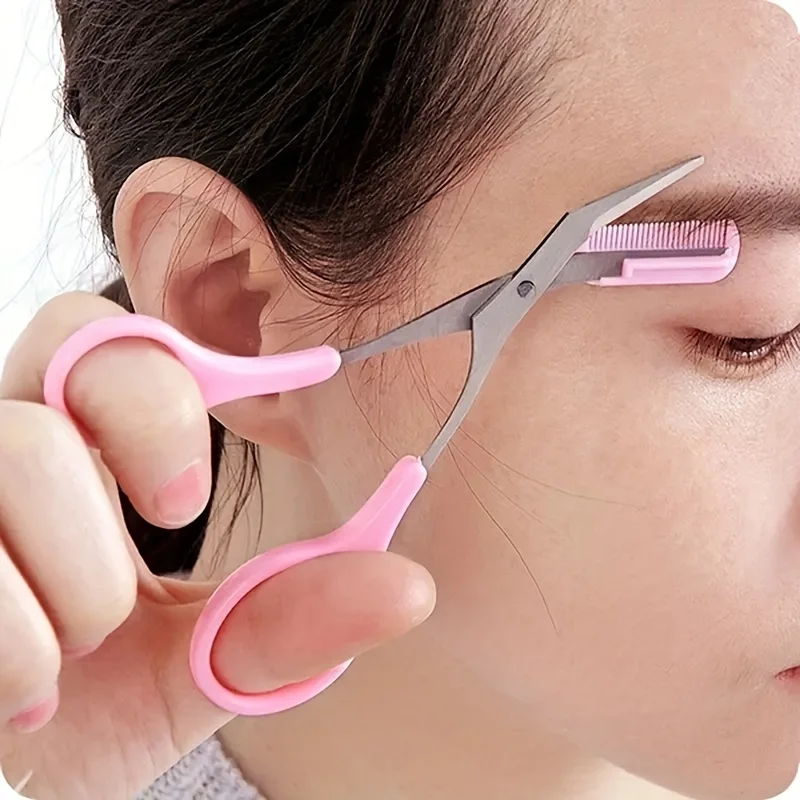 Men'S Grooming Makeup - Eyebrow Trimmer Scissor With Comb Lady