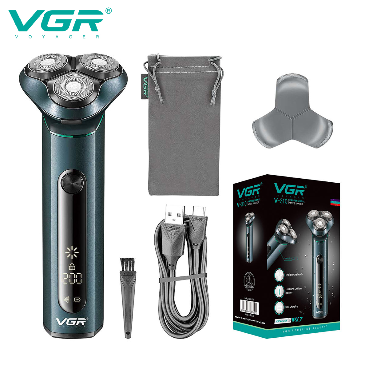 Eyebrow Razor Trimmer - VGR 310 Electric Shaver Rotary 3D