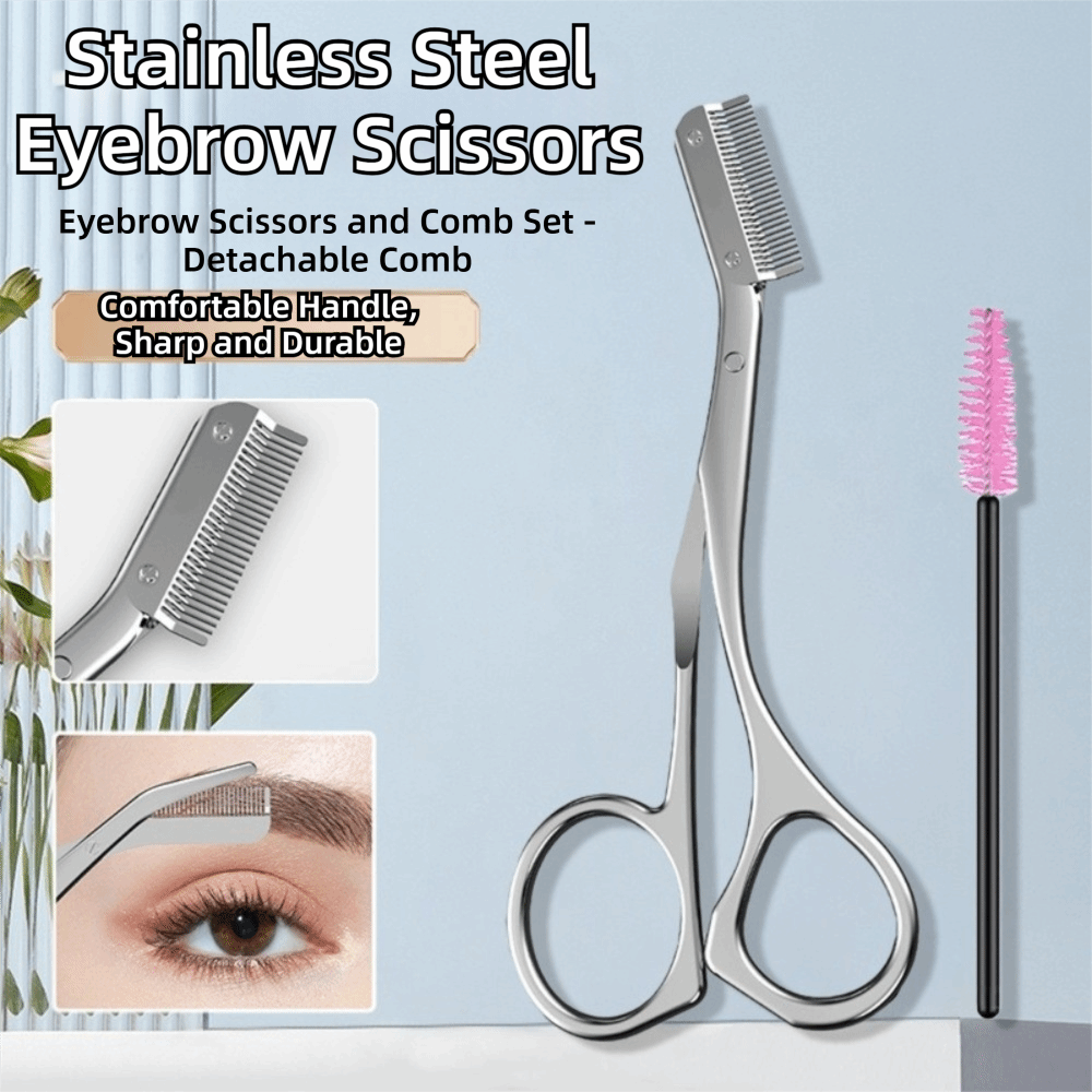 Stainless Steel Eyebrow Scisso - مراجعة Men'S Grooming Makeup وسعره