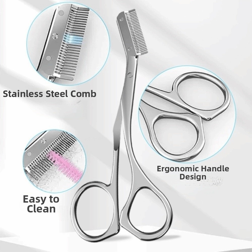 Stainless Steel Eyebrow Scisso - مراجعة Men'S Grooming Makeup وسعره