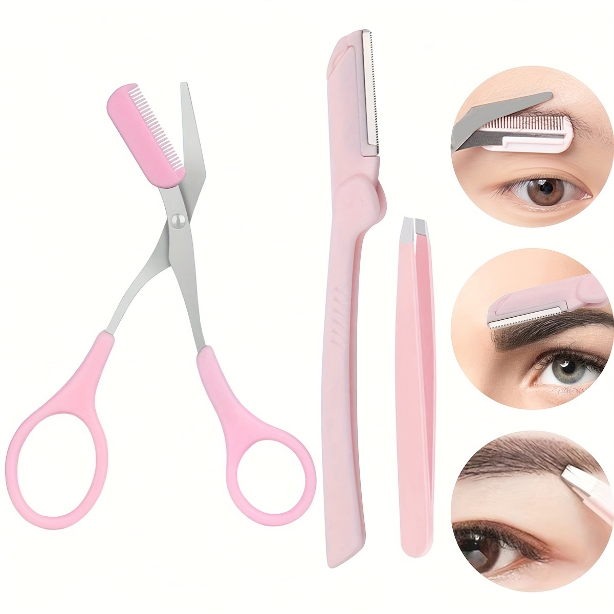 3 Pcs Stainless Steel Eyebrow  - مراجعة Men'S Grooming Makeup وسعره
