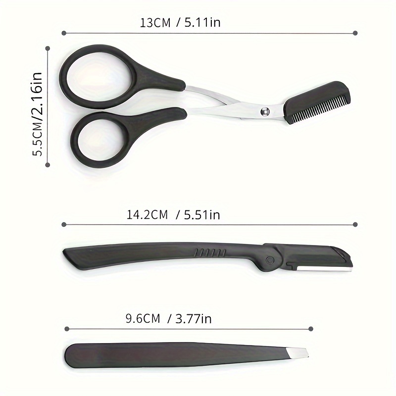 3 Pcs Stainless Steel Eyebrow  - مراجعة Men'S Grooming Makeup وسعره