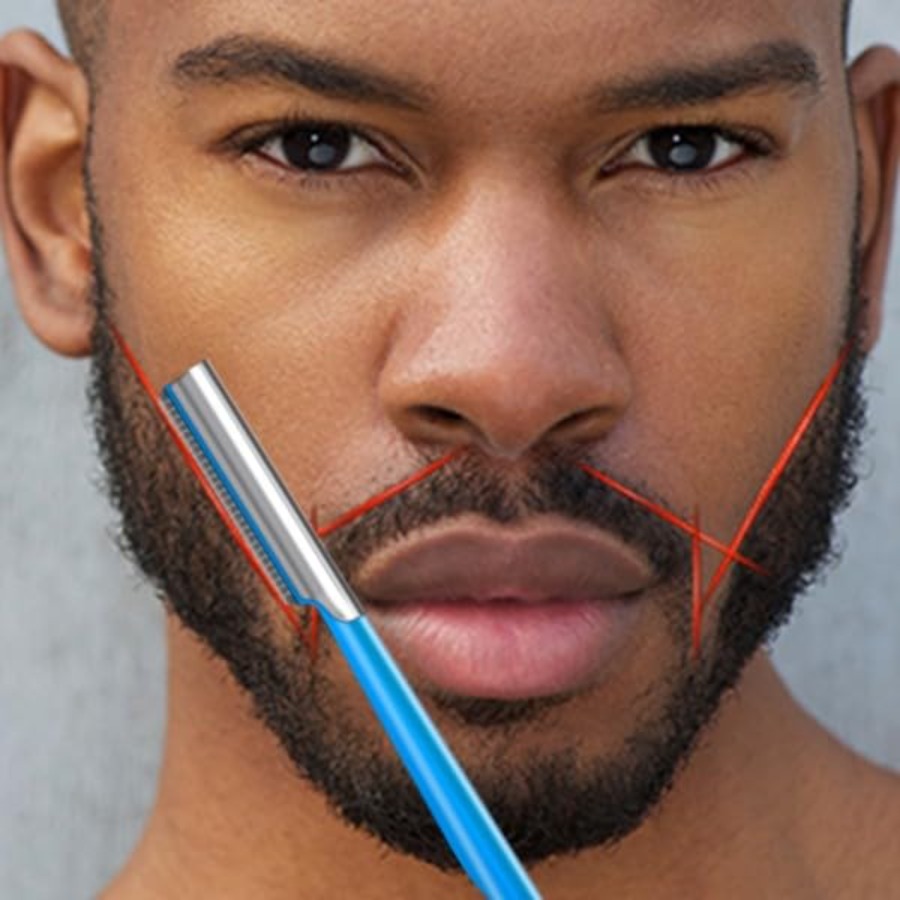 Beard Shaping Razor Tool Musta - مراجعة Men'S Grooming Razor Kit وسعره