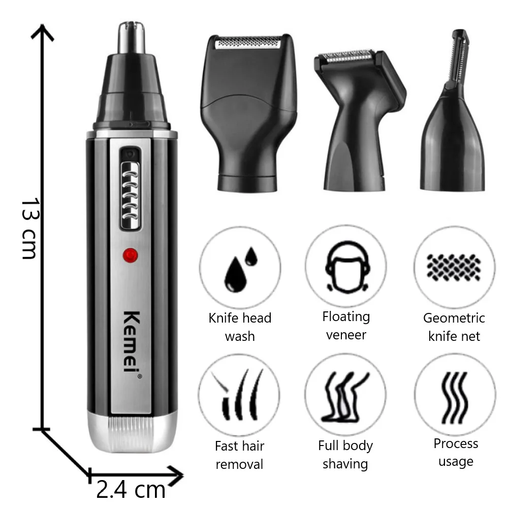 Kemei 4 in 1 trimmer for men E - مراجعة Men'S Grooming Ear Hair وسعره