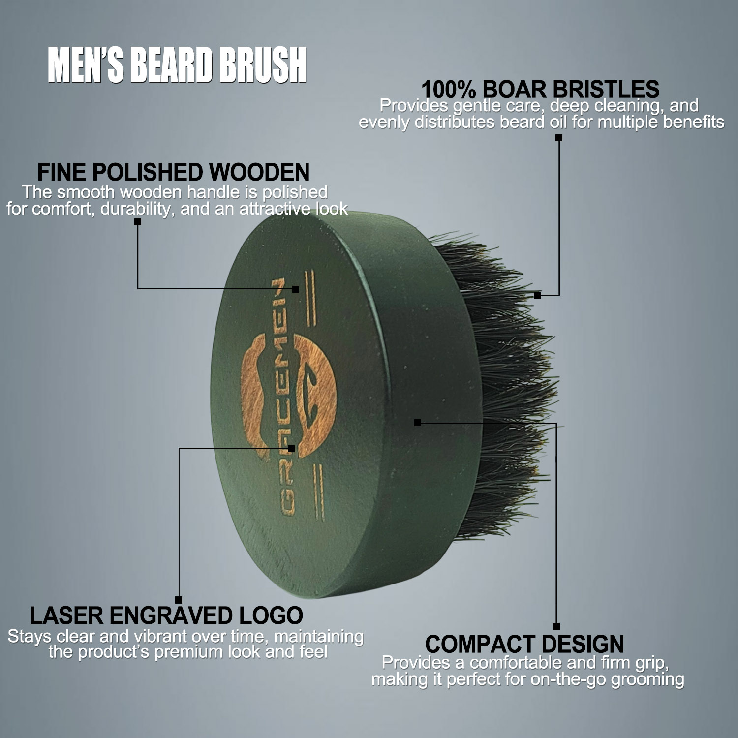 Round Beard Brush for Men – 10 - مراجعة Men'S Grooming Facial وسعره
