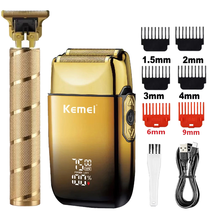 Kemei KM-TX10 T9 Hair Trimmer  - مراجعة Men'S Grooming Razor Kit وسعره