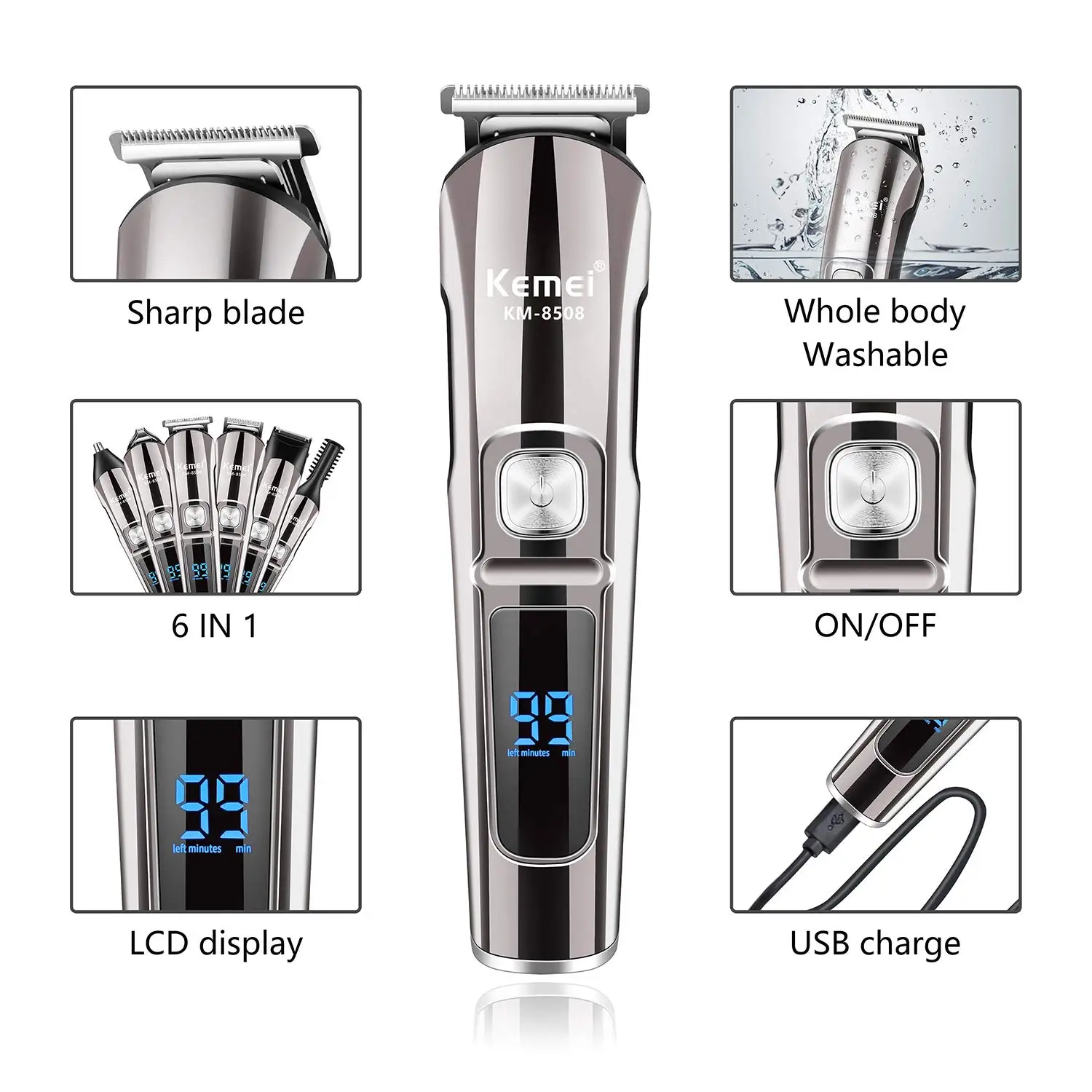 Kemei Professional Multifuncti - مراجعة Men'S Grooming Razor Kit وسعره