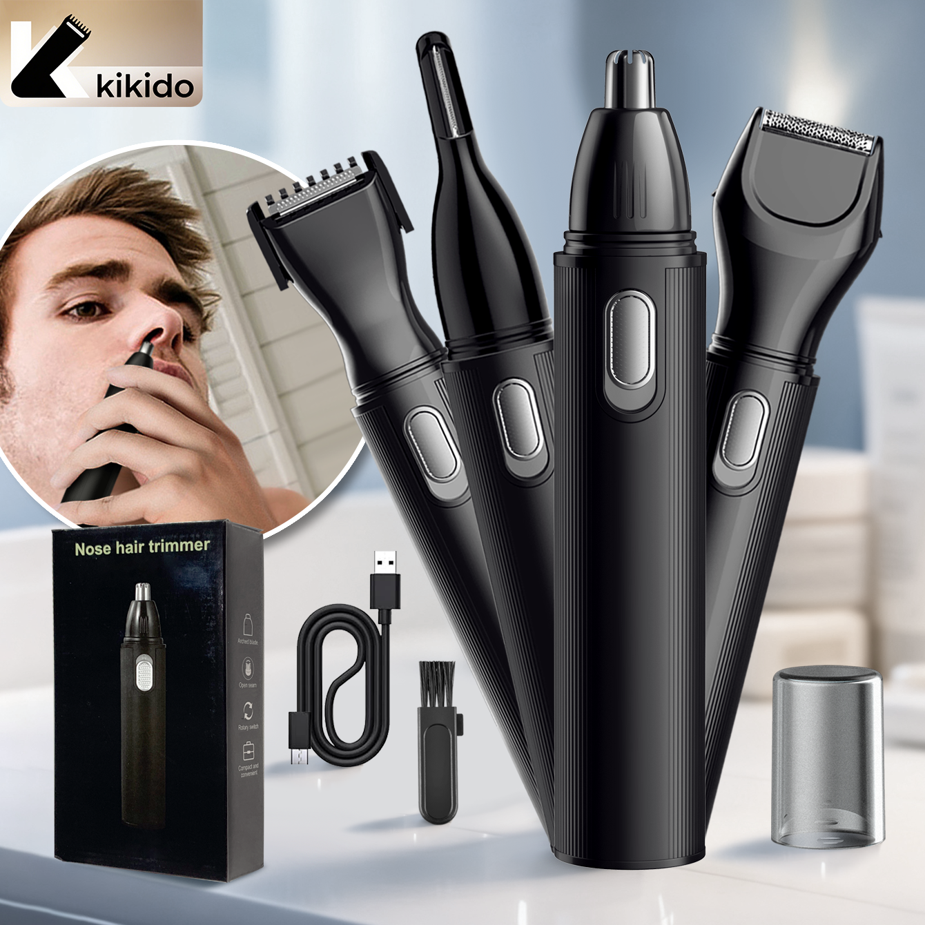 KIKIDO 4 in 1 Nose Hair Trimme - مراجعة Men'S Grooming Ear Hair وسعره