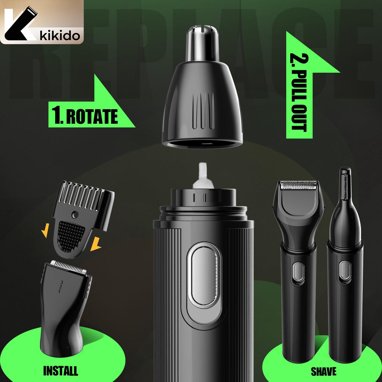 KIKIDO 4 in 1 Nose Hair Trimme - مراجعة Men'S Grooming Ear Hair وسعره