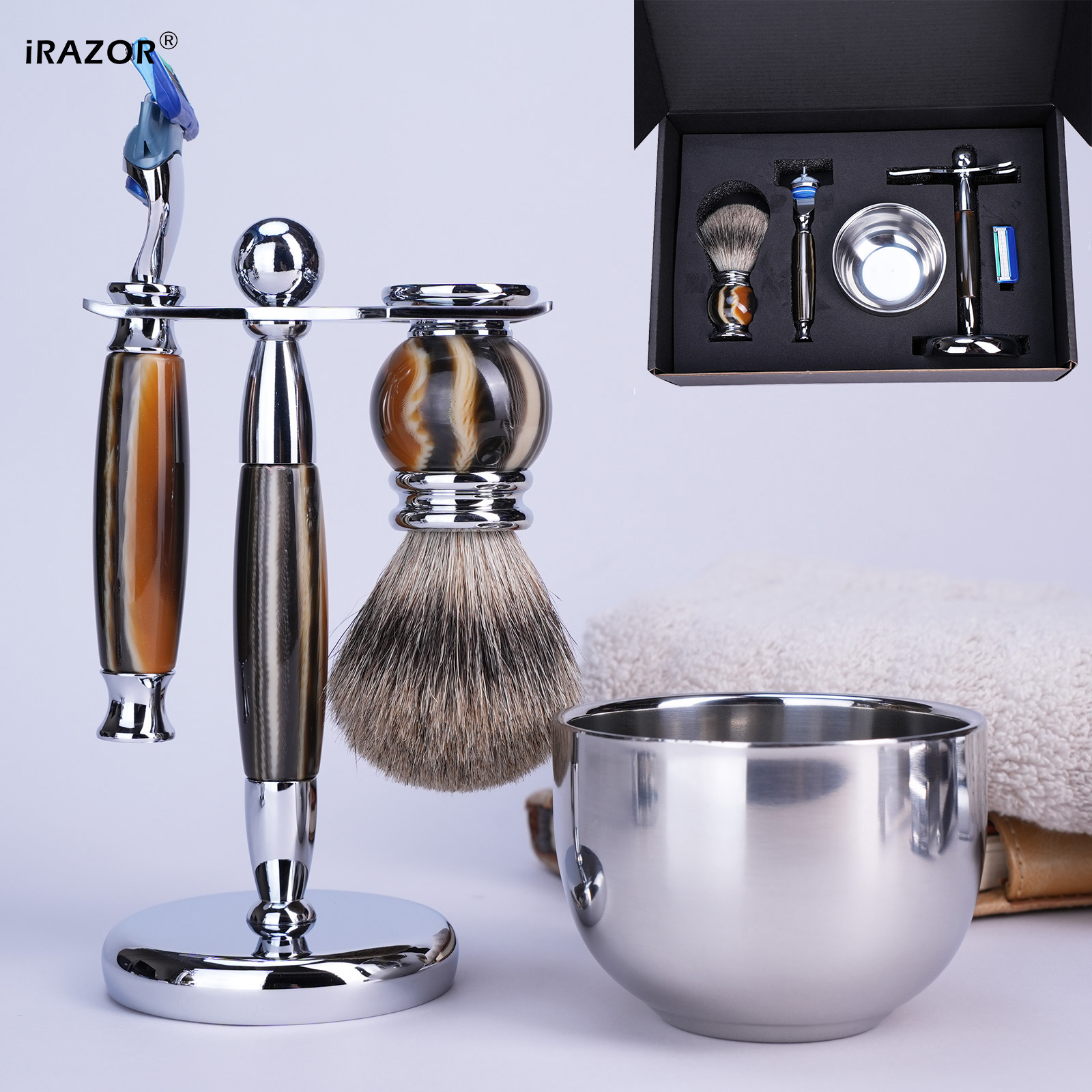 iRAZOR Luxury 5-Blade F5 Fusio - مراجعة Men'S Grooming Razor Kit وسعره